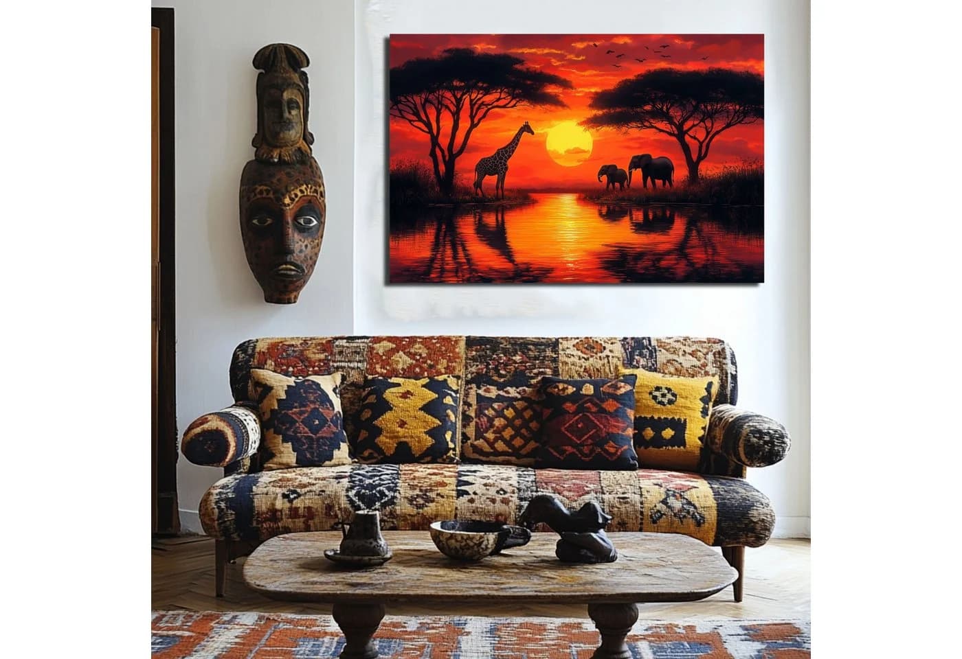 DARO Design Leinwandbild Modern Abstrakt Giraffe Orange Gold - Bild 5