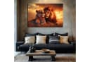 DARO Design Leinwandbild Modern Abstrakt Löwen Sonnenuntergang Bild 3