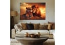 DARO Design Leinwandbild Modern Abstrakt Löwen Sonnenuntergang Bild 4