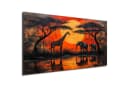 Abstraktes Leinwandbild XXL Gold Beige Schwarz Bild 2