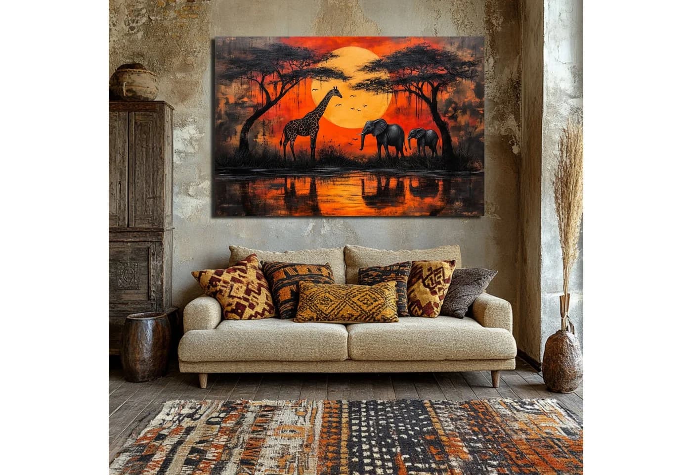 Abstraktes Leinwandbild XXL Gold Beige Schwarz - Bild 5