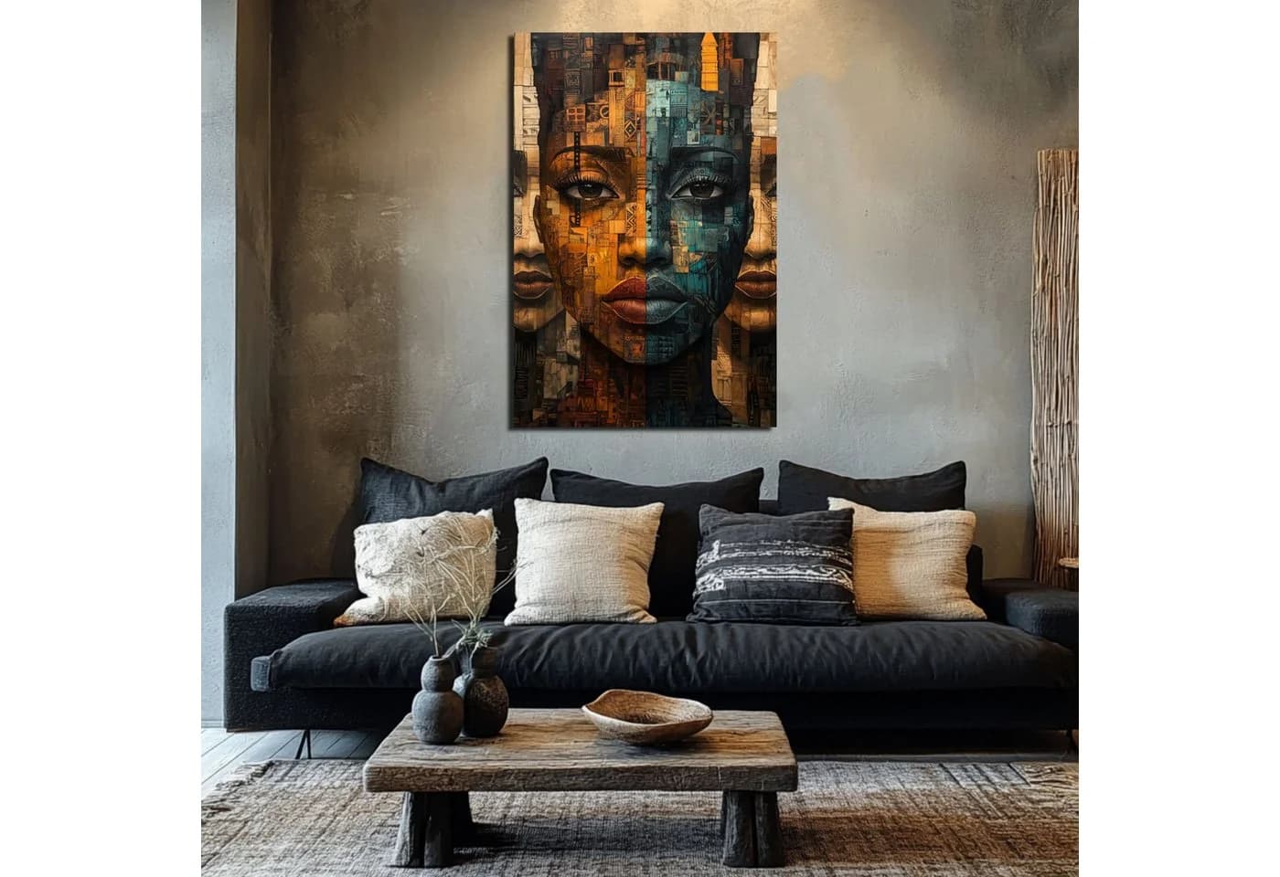 DARO Design Leinwandbild Abstrakt Gold Beige Schwarz Modern - Bild 3