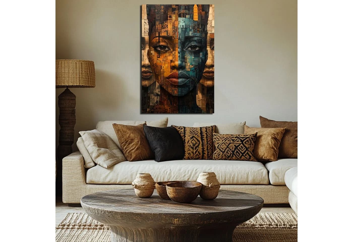 DARO Design Leinwandbild Abstrakt Gold Beige Schwarz Modern - Bild 4