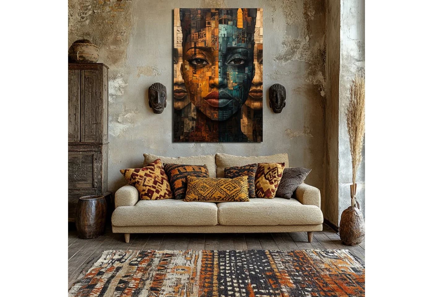 DARO Design Leinwandbild Abstrakt Gold Beige Schwarz Modern - Bild 5