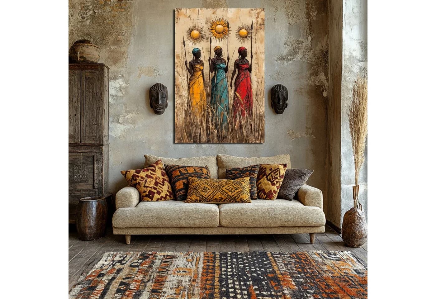 DARO Design Leinwandbild Modern Abstrakt Bunt Gold Schwarz