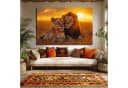 DARO Design Leinwandbild Modern Abstrakt Löwen Orange Gold Bild 1