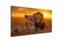 DARO Design Leinwandbild Modern Abstrakt Löwen Orange Gold Bild 2