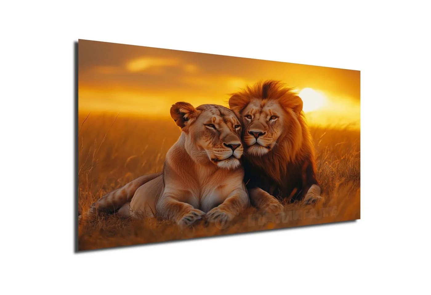 DARO Design Leinwandbild Modern Abstrakt Löwen Orange Gold - Bild 2