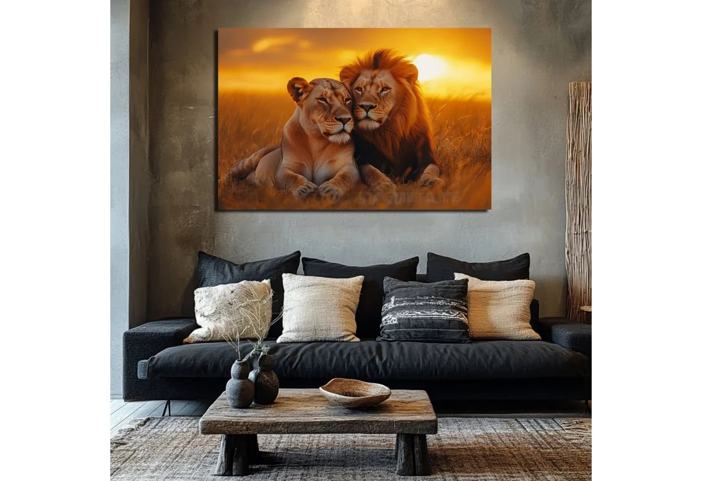 DARO Design Leinwandbild Modern Abstrakt Löwen Orange Gold - Bild 3