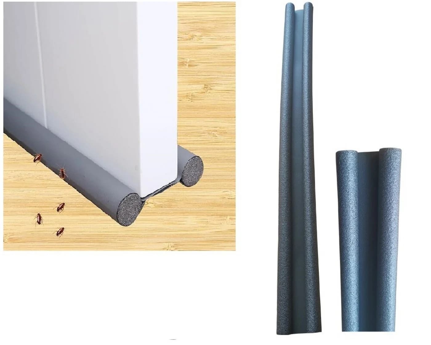 Michelino Zugluftstopper Schwarz mit Doppeldichtung - Bild 2