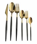 Schäfer Elektronik Besteck-Set 39-tlg Schwarz-Gold 18/10 Edelstahl Bild 2