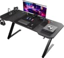 GTPLAYER Gaming Schreibtisch 120x60 Schwarz mit LED und USB Bild 2
