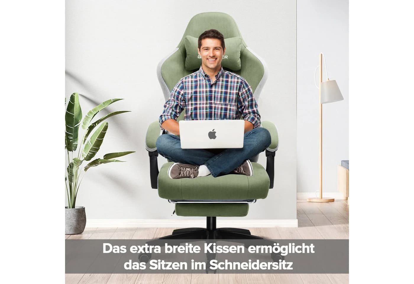 GTPLAYER Gaming Stuhl Ergonomisch Stoff Höhenverstellbar - Bild 5