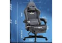 GTPLAYER Gaming-Stuhl Grau Stoff Ergonomisch mit Fußstütze Bild 5