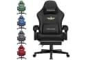 GTPLAYER Gaming-Stuhl Schwarz Stoff/Kunstleder Ergonomisch mit Fußstütze Bild 2