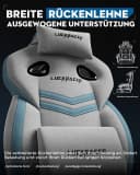 GTPLAYER Gaming-Stuhl Stoff mit Fußstütze und Federsitzkissen Bild 5