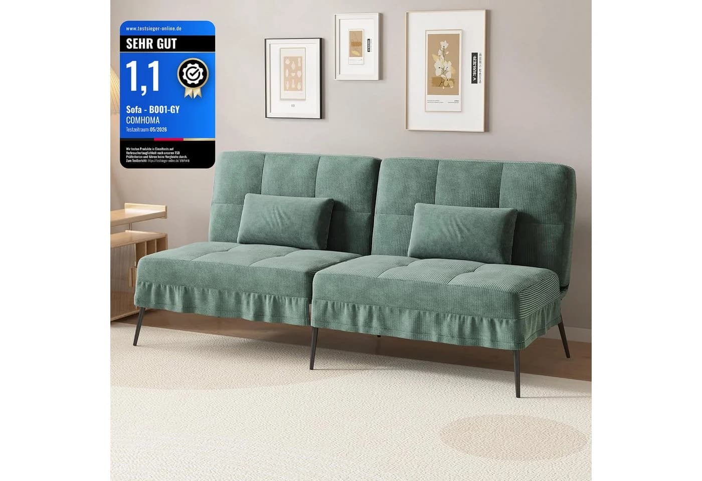 GTPLAYER Schlafsofa mit Schlaffunktion und verstellbarer Rückenlehne - Bild 2