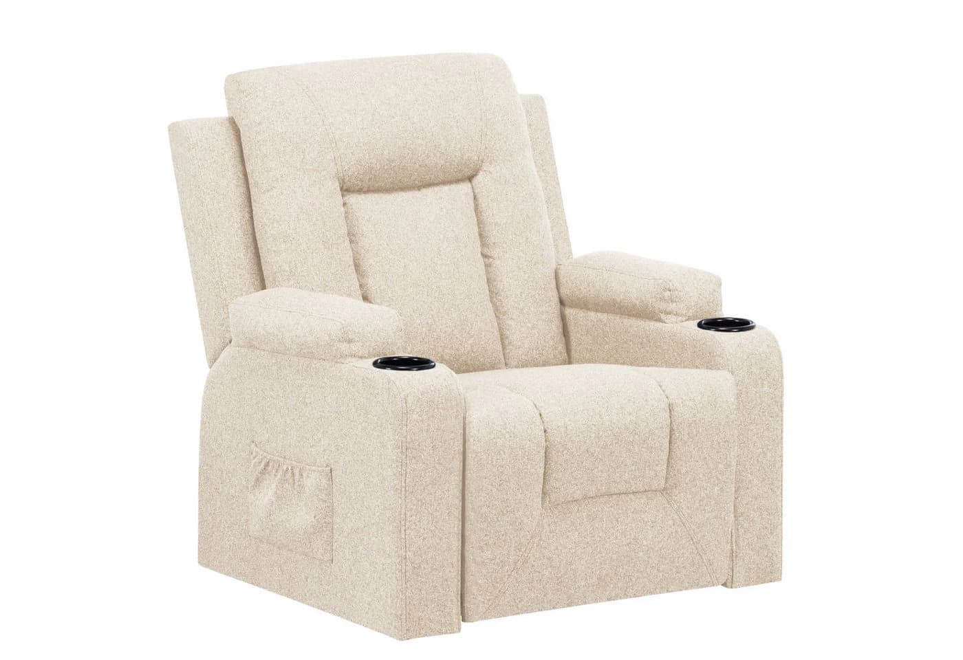 COMHOMA Relaxsessel TV-Sessel Beige mit Liefe- und Wippfunktion - Bild 2