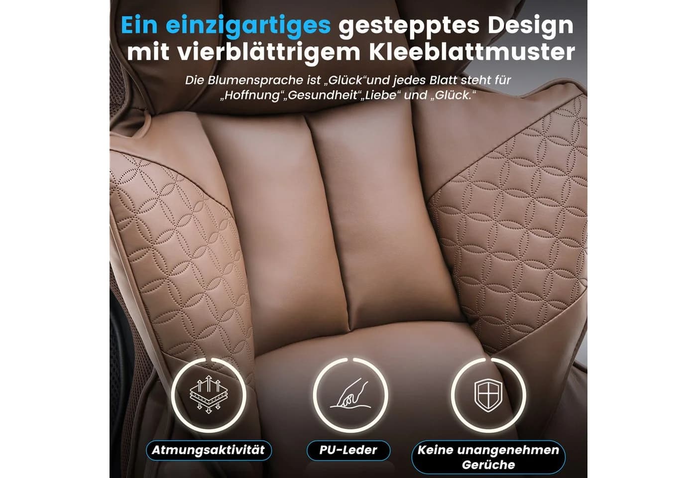 GTPLAYER Bürostuhl Gaming Stuhl Braun Kunstleder Ergonomisch