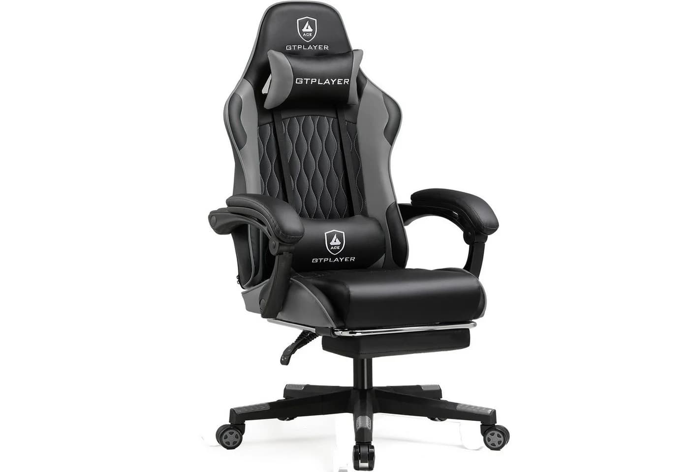 GTPLAYER Gaming-Stuhl Grau Ergonomischer Bürostuhl mit Fußstütze - Bild 2