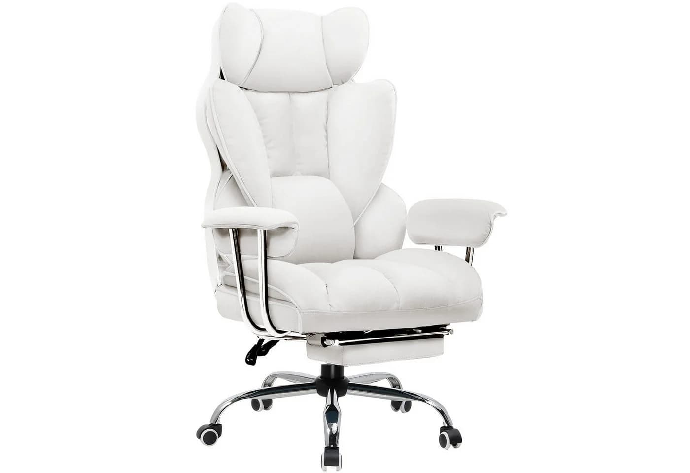 GTPLAYER Gaming-Stuhl Ergonomischer Bürostuhl mit Fußstütze und Kunstleder weiß - Bild 2