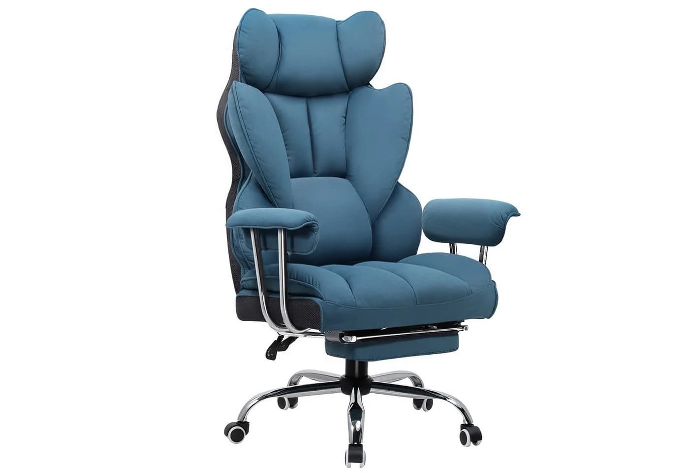 GTPLAYER Gaming-Stuhl Ergonomisch Kunstleder Blau mit Fußstütze - Bild 2