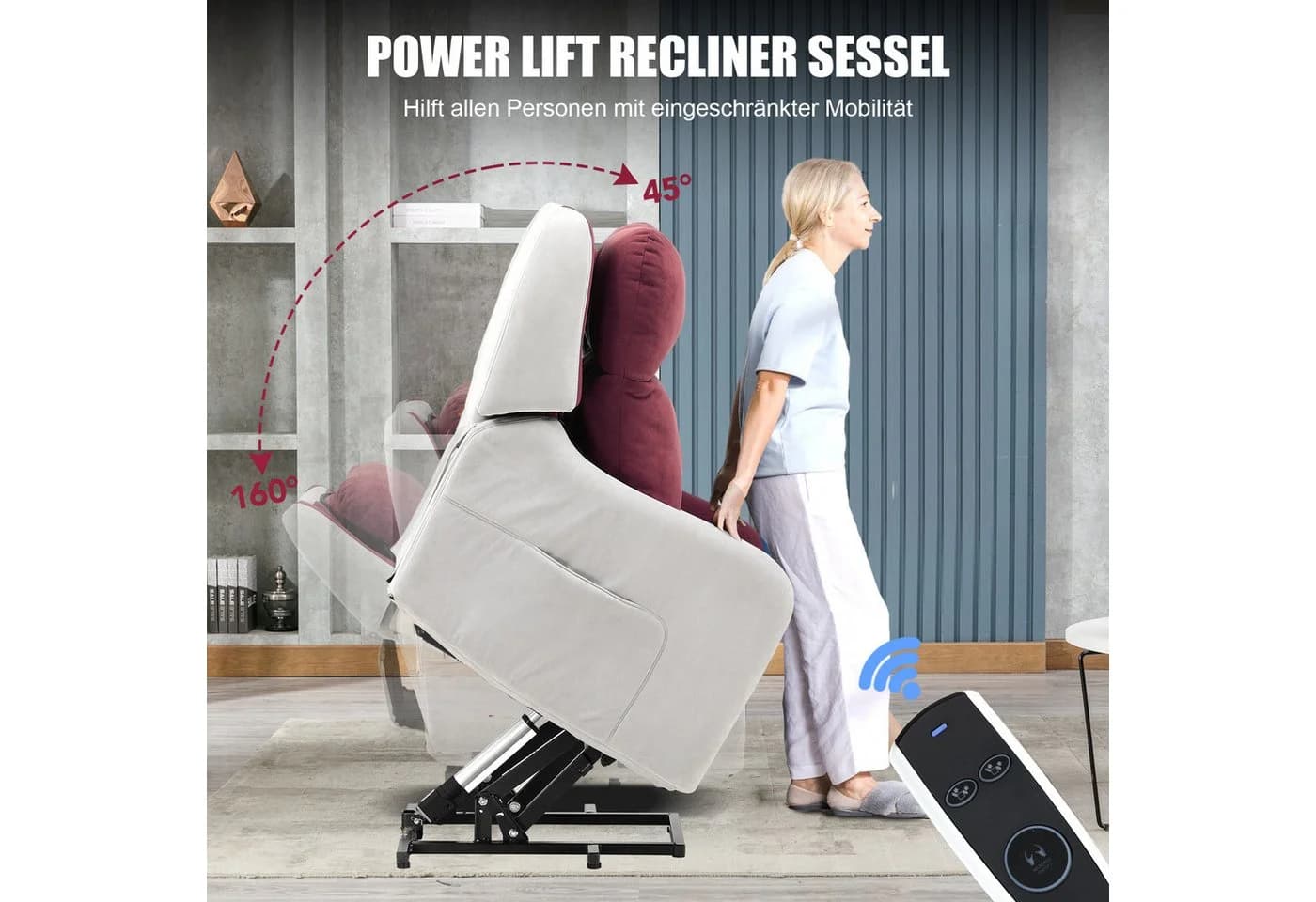 COMHOMA Elektrischer Relaxsessel mit Power Lift & SL-Massage - Bild 4