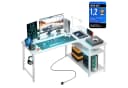 GTPLAYER Gaming Eckschreibtisch L-Form mit Regal & USB-Anschlüssen Schwarz Bild 2