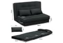 COMHOMA Kindersofa Schlafsofa Bodensofa Klappbar Schwarz Bild 4