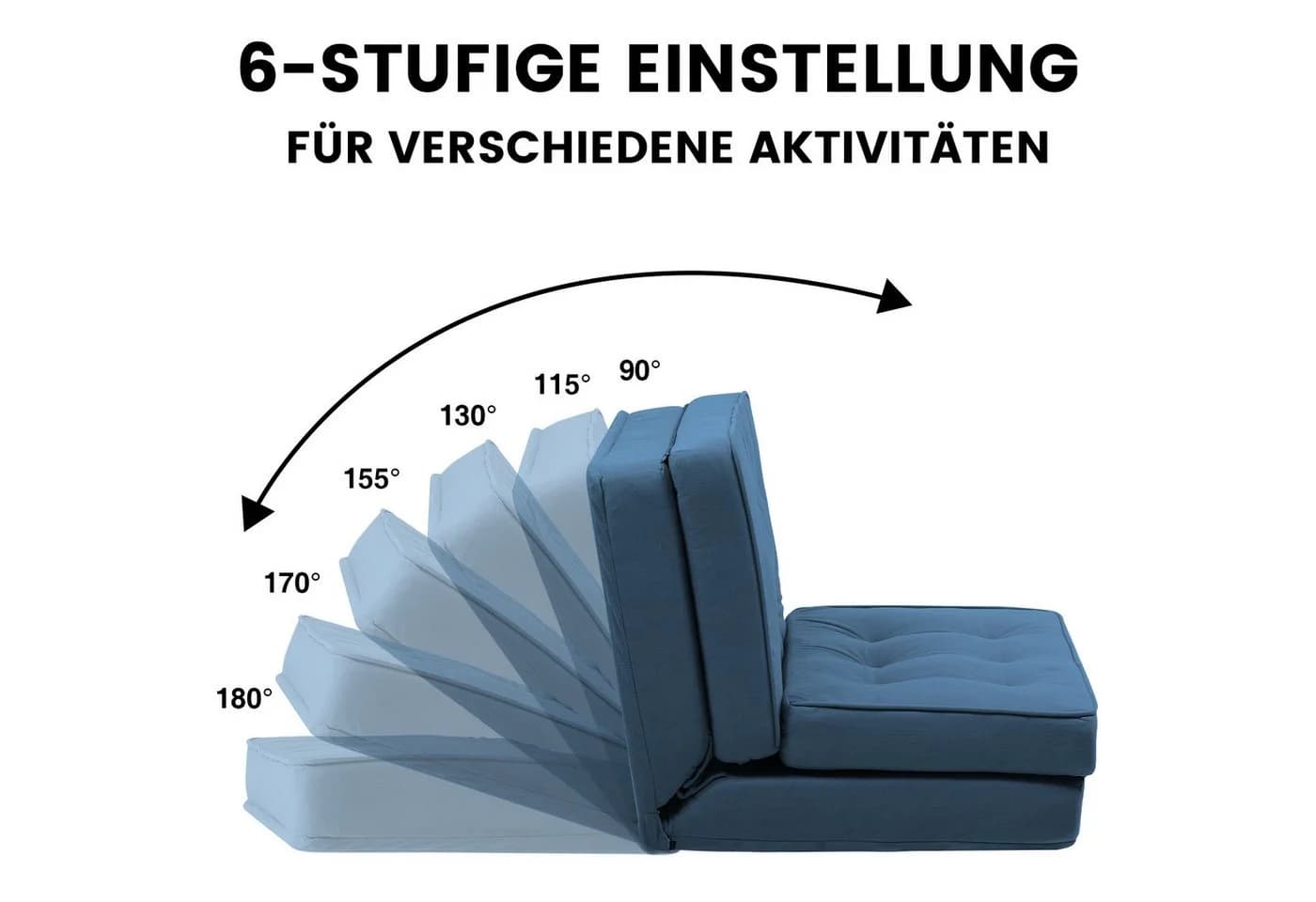 COMHOMA Kindersofa Schlafsofa Bodensofa Klappbar Blau