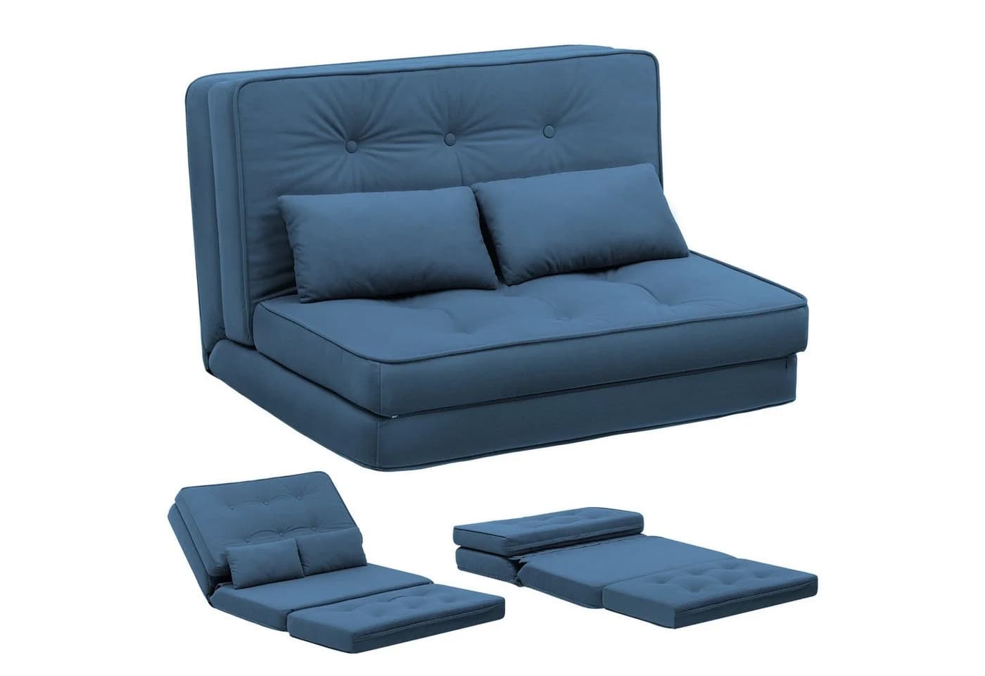 COMHOMA Kindersofa Schlafsofa Bodensofa Klappbar Blau - Bild 2