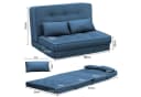 COMHOMA Kindersofa Schlafsofa Bodensofa Klappbar Blau Bild 4