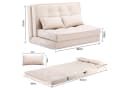 COMHOMA Kindersofa Schlafsofa Beige Faltbar mit Verstellbarer Rückenlehne Bild 4