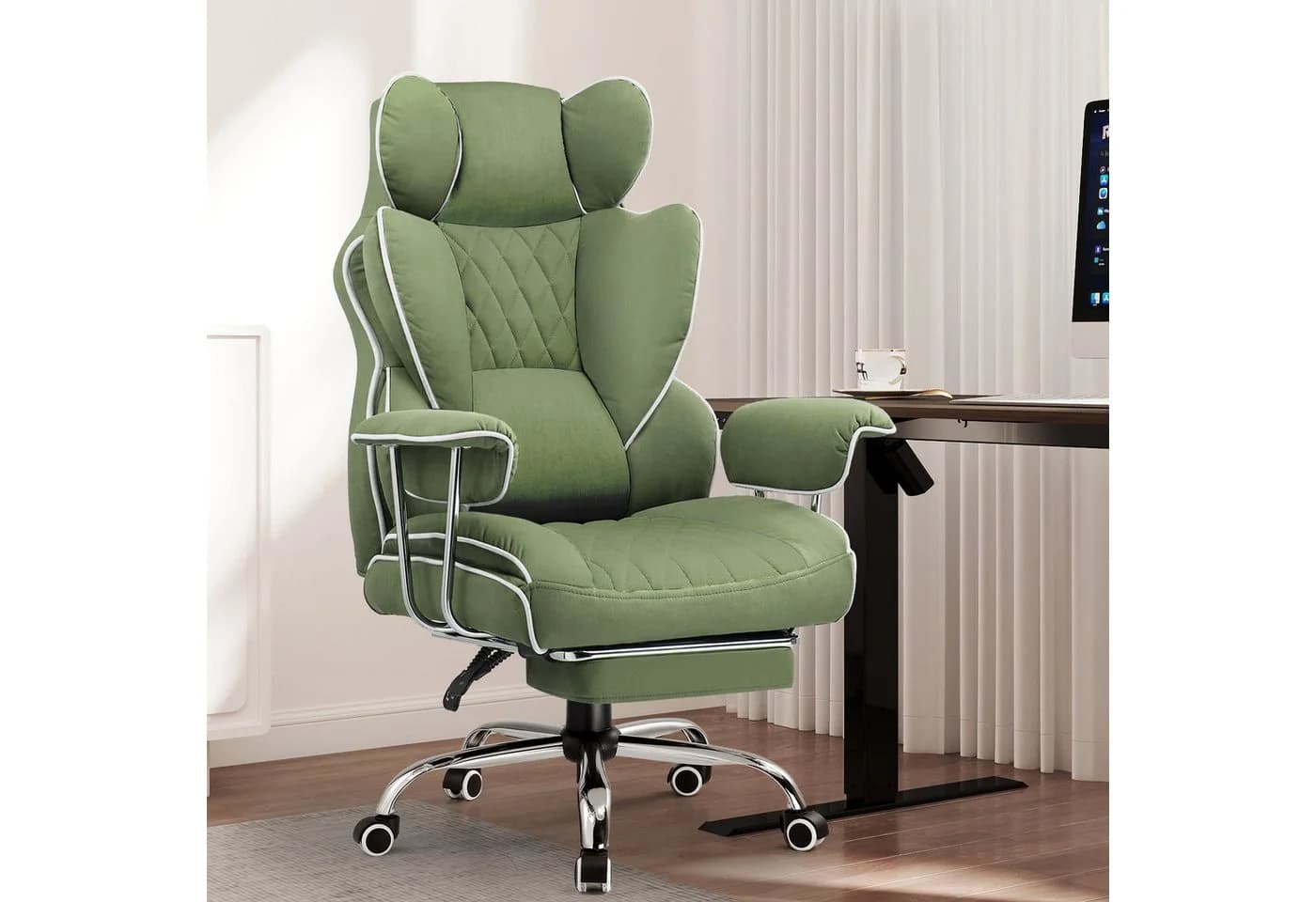 GTPLAYER Gaming-Stuhl Grün Ergonomisch mit Fußstütze höhenverstellbar - Bild 3
