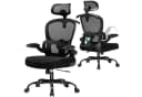 COMHOMA Bürostuhl Ergonomisch Schwarz mit Netzbezug Bild 2