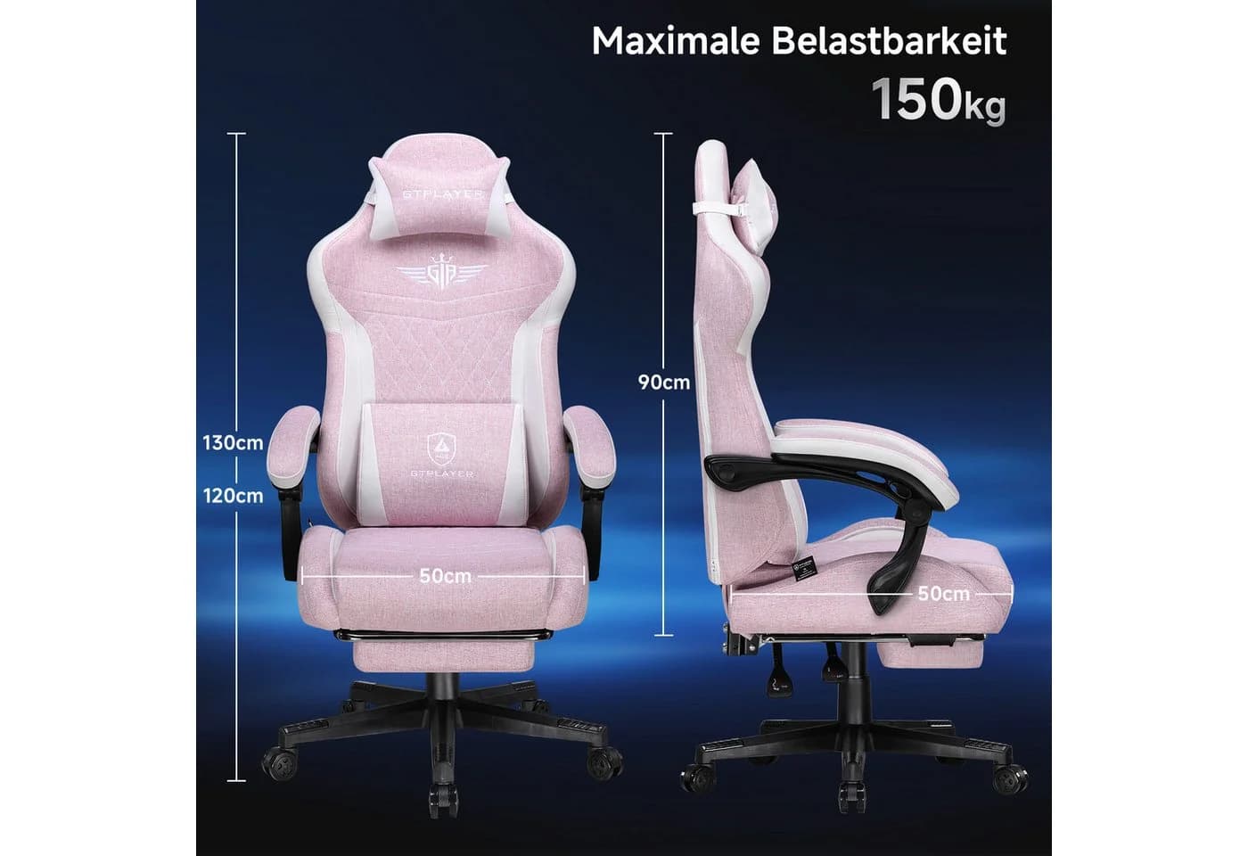 GTPLAYER Gaming-Stuhl Ergonomisch mit Fußstütze und Federkissen - Bild 5