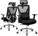 COMHOMA Bürostuhl Ergonomisch mit 3D Stütze & Kopfstütze Schwarz Bild 2