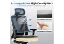 COMHOMA Bürostuhl Ergonomisch mit 3D Stütze & Kopfstütze Schwarz Bild 3