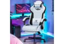 GTPLAYER Gaming-Stuhl hellblau Stoff mit Federsitzkissen und Fußstütze Bild 5