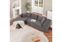 COMHOMA Big-Sofa L-Form Ecksofa Grau Cordstoff Schlafsofa Bild 1