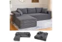 COMHOMA Big-Sofa L-Form Ecksofa Grau Cordstoff Schlafsofa Bild 2