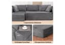 COMHOMA Big-Sofa L-Form Ecksofa Grau Cordstoff Schlafsofa Bild 4