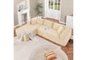 COMHOMA L-förmiges Sofa Big-Sofa Beige Cordstoff mit Schlafsofa-Funktion Bild 1