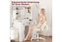 COMHOMA Bürostuhl ohne Armlehnen höhenverstellbar beige Bild 5