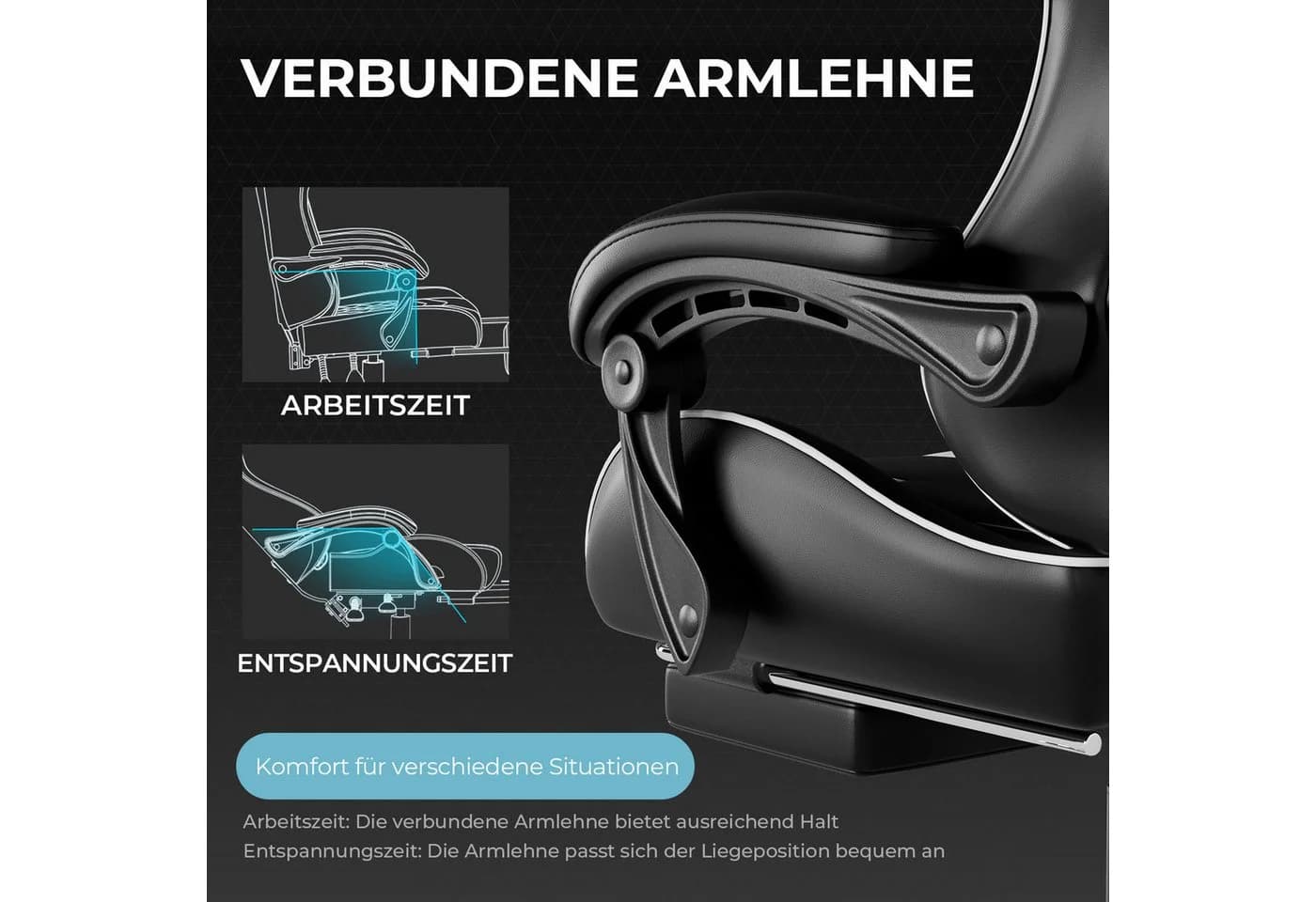 LUCKRACER Gaming-Stuhl mit Massagefunktion & Fußstütze - Bild 5