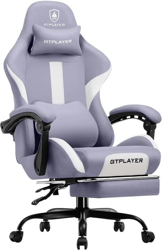 GTPLAYER Gaming-Stuhl Stoff Ergonomisch mit Fußstütze - Bild 2