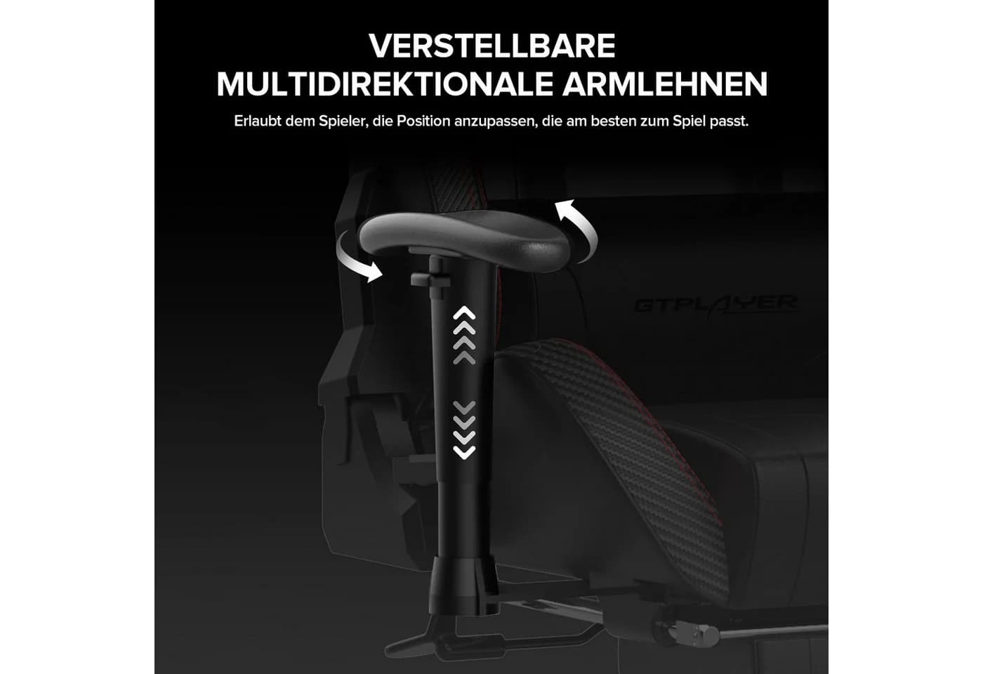 GTPLAYER Gaming-Stuhl mit Bluetooth-Lautsprecher & Fußstütze Schwarz - Bild 4
