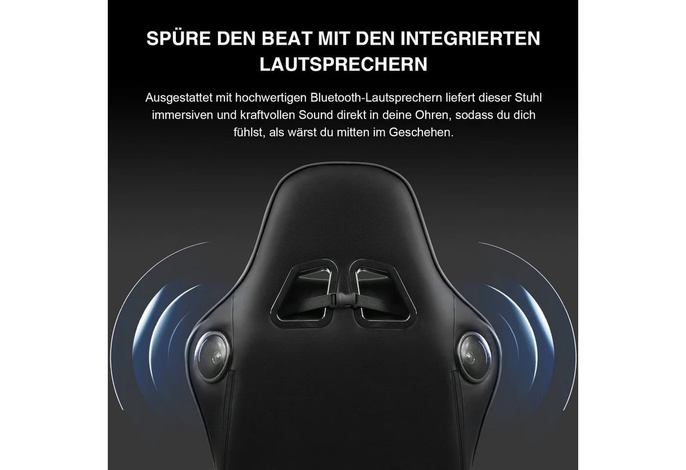 GTPLAYER Gaming-Stuhl mit Bluetooth-Lautsprecher & Fußstütze Schwarz - Bild 5
