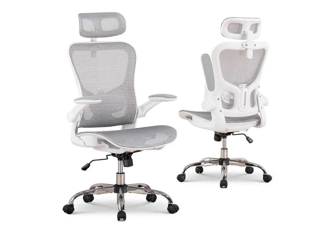 COMHOMA Bürostuhl Ergonomisch Grau Mesh mit Wippfunktion - Bild 2