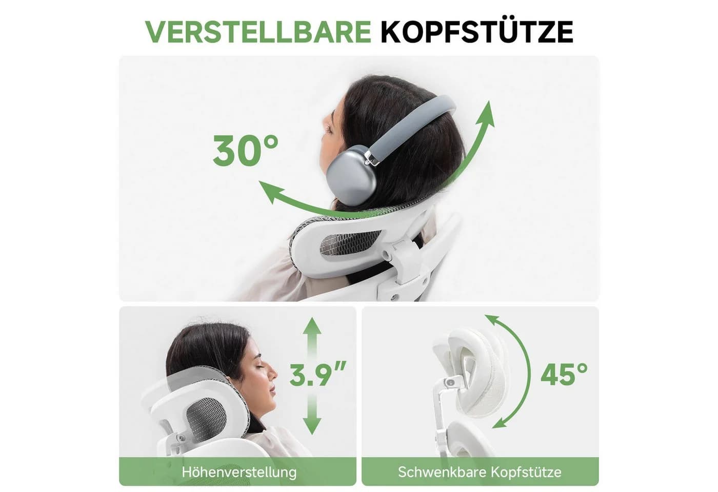 COMHOMA Bürostuhl Ergonomisch Grau Mesh mit Wippfunktion - Bild 5